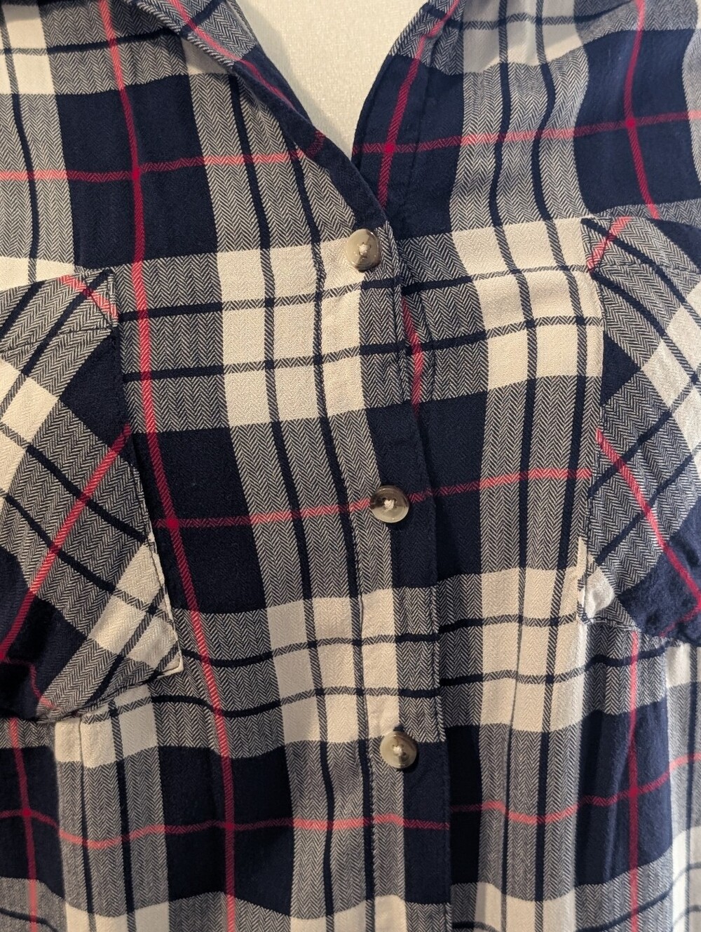 Jachs Girlfriend Navy and White Plaid Shirt with Red Pinstripe - Picture 5 of 8
